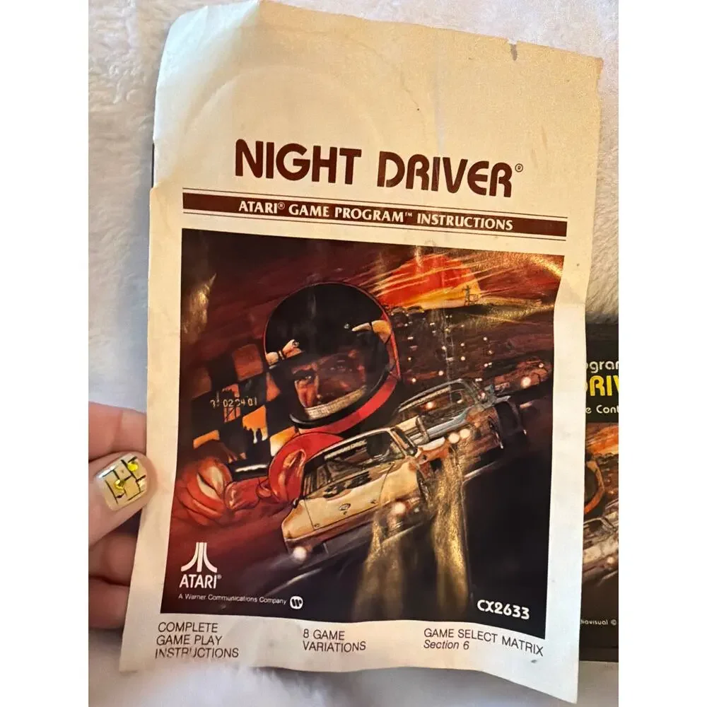 Atari Night Driver Video Game Atari 2600 Vintage 1978 CX2633 w/ Manual